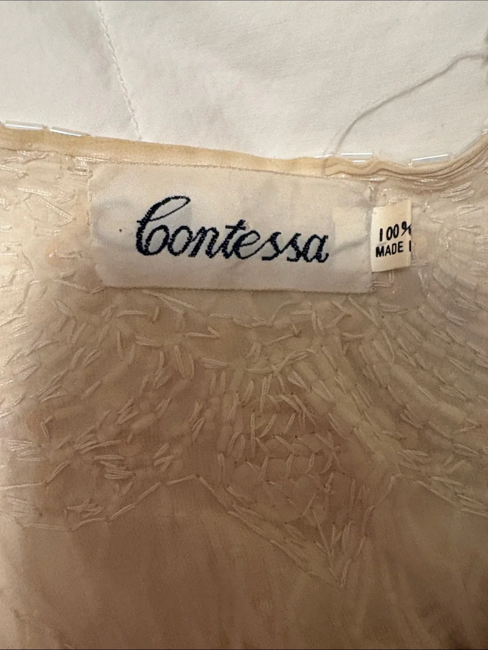 Contessa Vintage Ivory Beaded Capelet